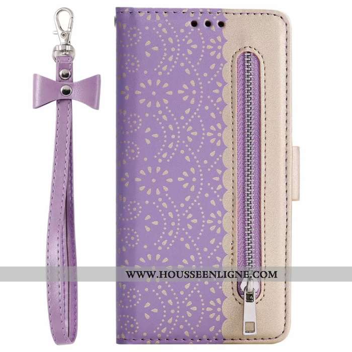 Coque Samsung Galaxy A21s Silicone Fermeture Éclair Dentelle Étoile Cuir Étui Verte