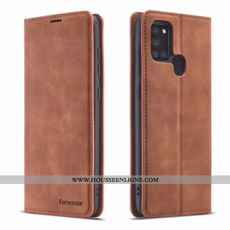 Coque Samsung Galaxy A21s Tendance Cuir Étui Business Tout Compris Incassable Téléphone Portable Mar