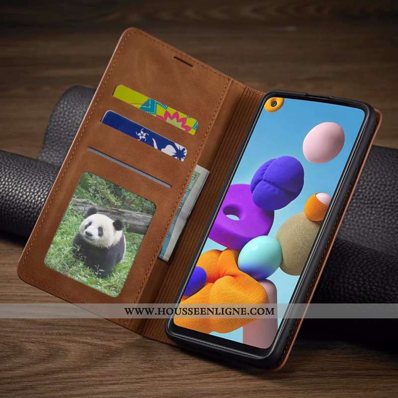 Coque Samsung Galaxy A21s Tendance Cuir Étui Business Tout Compris Incassable Téléphone Portable Mar