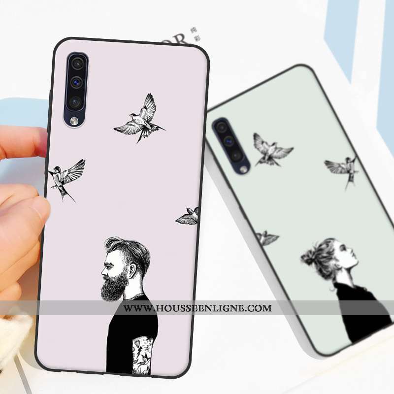 Coque Samsung Galaxy A30s Créatif Dessin Animé Silicone Amoureux Téléphone Portable Étoile Rose