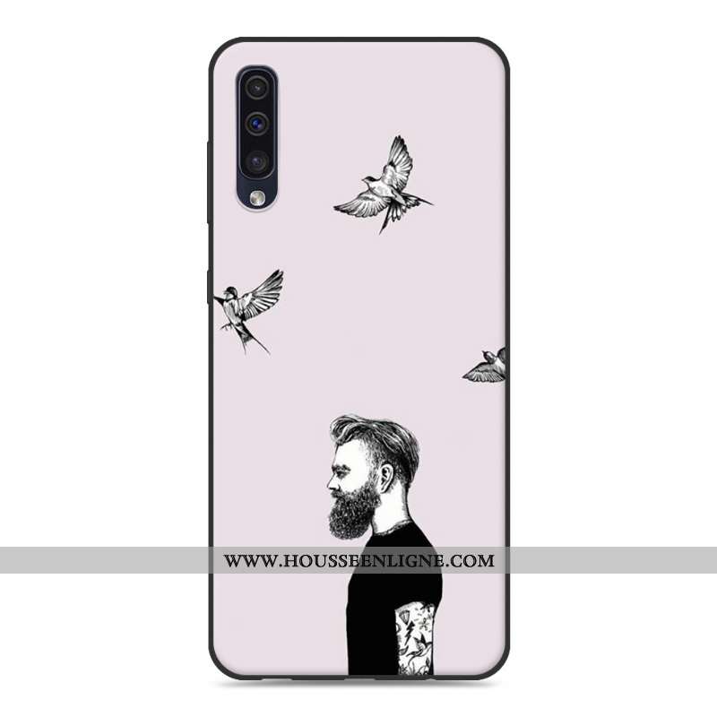 Coque Samsung Galaxy A30s Créatif Dessin Animé Silicone Amoureux Téléphone Portable Étoile Rose