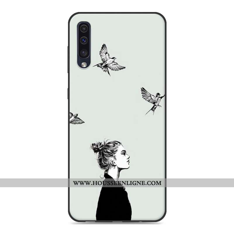 Coque Samsung Galaxy A30s Créatif Dessin Animé Silicone Amoureux Téléphone Portable Étoile Rose