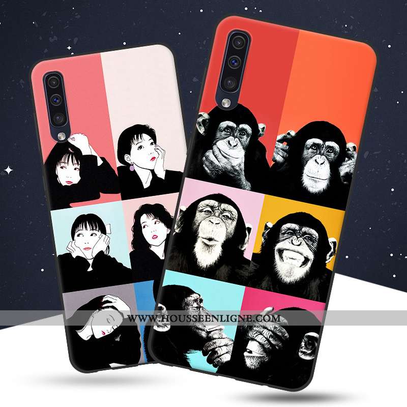 Coque Samsung Galaxy A30s Créatif Dessin Animé Silicone Amoureux Téléphone Portable Étoile Rose
