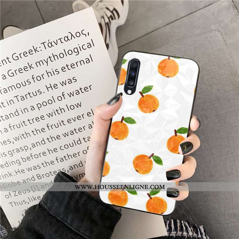 Coque Samsung Galaxy A30s Fluide Doux Losange Cœur Bleu Téléphone Portable Point D'onde