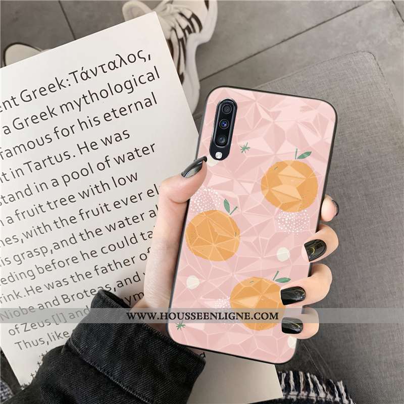 Coque Samsung Galaxy A30s Fluide Doux Losange Cœur Bleu Téléphone Portable Point D'onde