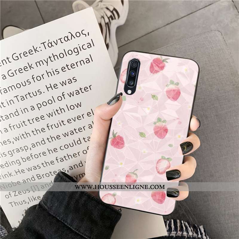 Coque Samsung Galaxy A30s Fluide Doux Losange Cœur Bleu Téléphone Portable Point D'onde