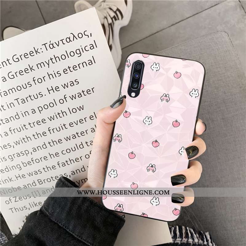 Coque Samsung Galaxy A30s Fluide Doux Losange Cœur Bleu Téléphone Portable Point D'onde