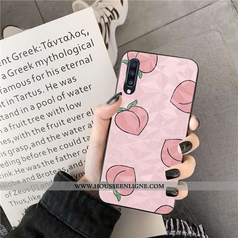 Coque Samsung Galaxy A30s Fluide Doux Losange Cœur Bleu Téléphone Portable Point D'onde