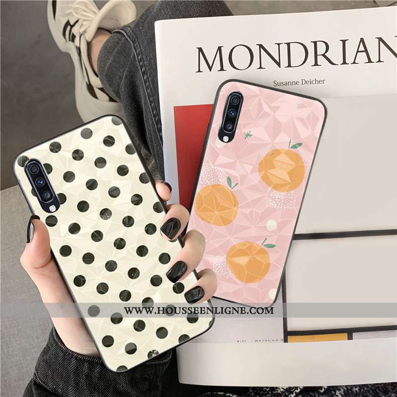 Coque Samsung Galaxy A30s Fluide Doux Losange Cœur Bleu Téléphone Portable Point D'onde