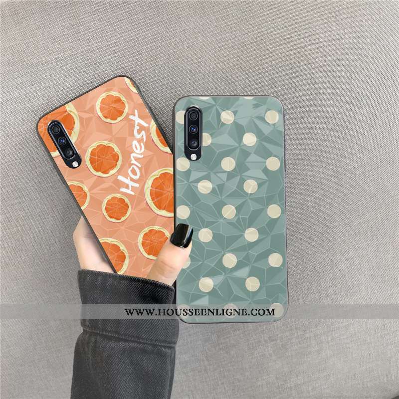 Coque Samsung Galaxy A30s Fluide Doux Losange Cœur Bleu Téléphone Portable Point D'onde