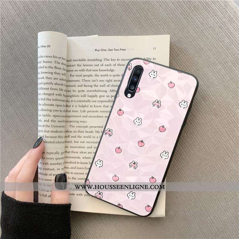 Coque Samsung Galaxy A30s Fluide Doux Losange Cœur Bleu Téléphone Portable Point D'onde