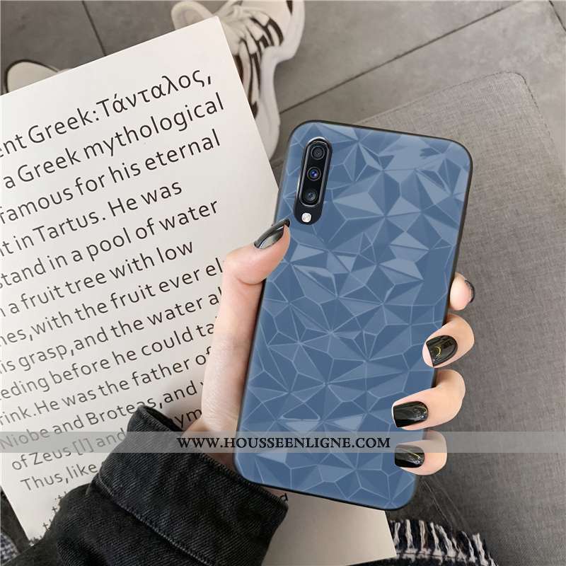 Coque Samsung Galaxy A30s Personnalité Tendance Étoile Simple Fluide Doux Losange Couleur Unie Rose