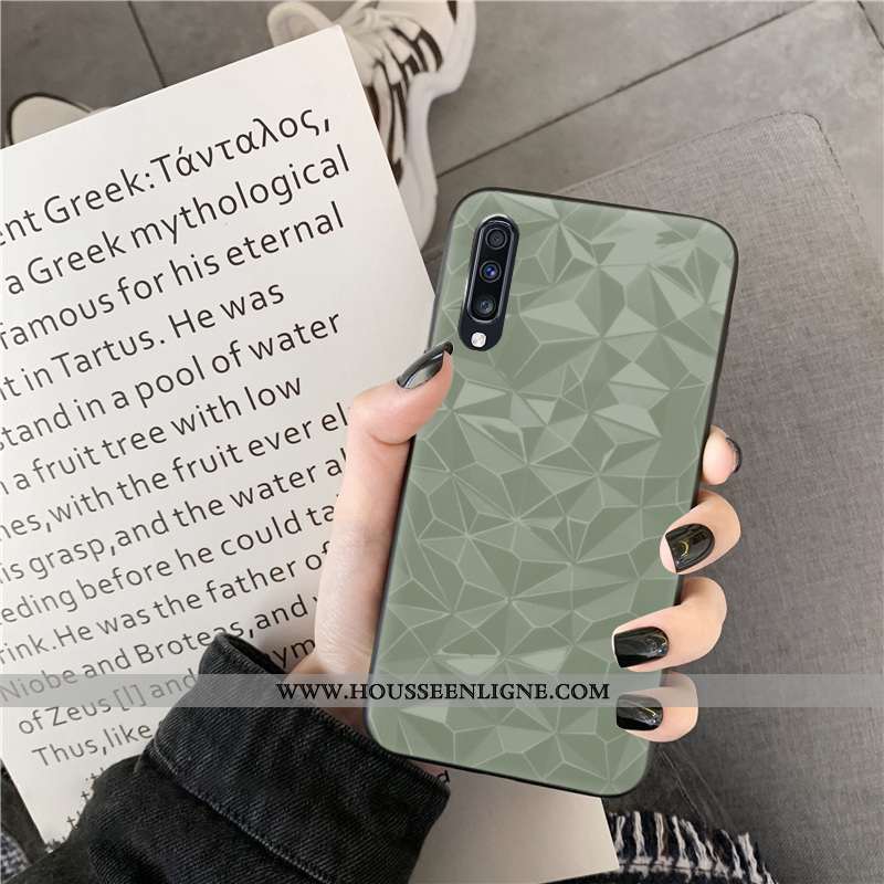Coque Samsung Galaxy A30s Personnalité Tendance Étoile Simple Fluide Doux Losange Couleur Unie Rose