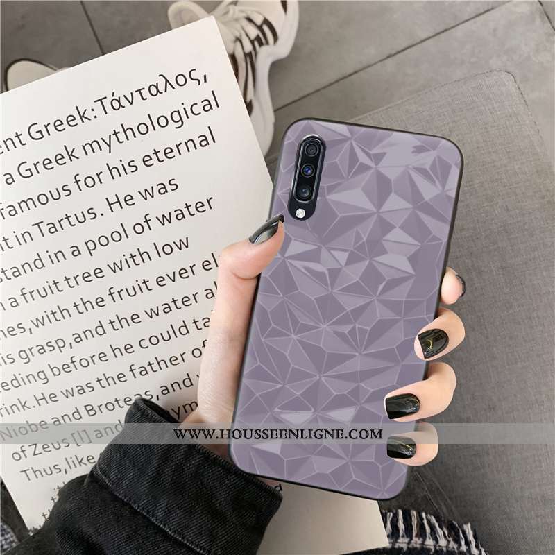 Coque Samsung Galaxy A30s Personnalité Tendance Étoile Simple Fluide Doux Losange Couleur Unie Rose