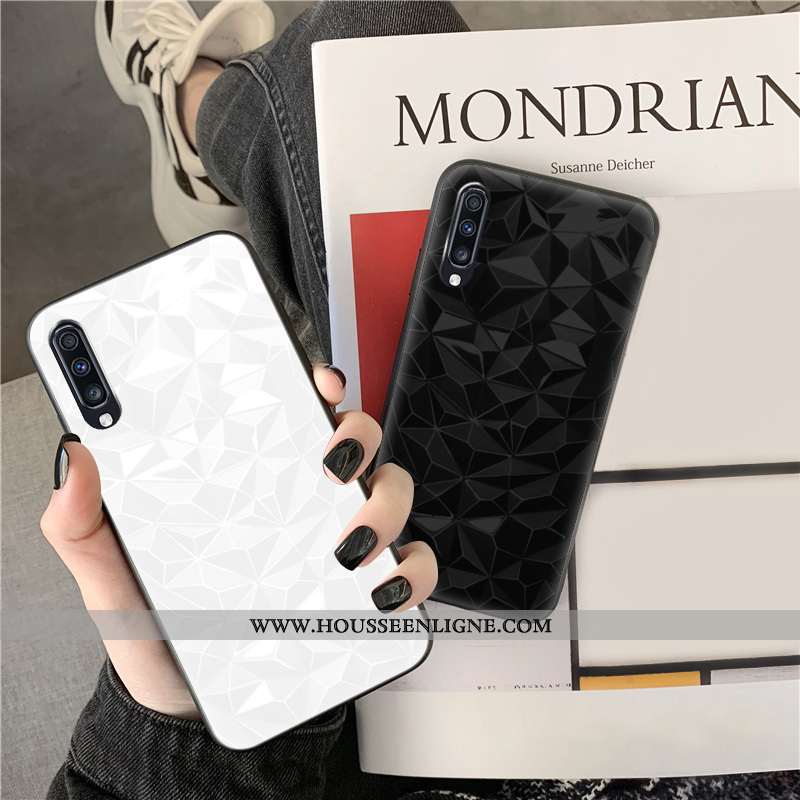 Coque Samsung Galaxy A30s Personnalité Tendance Étoile Simple Fluide Doux Losange Couleur Unie Rose