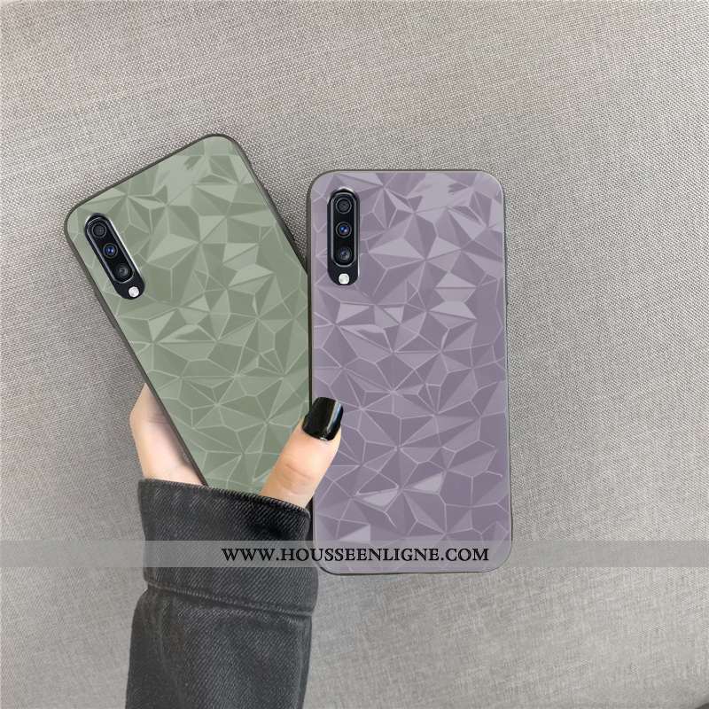 Coque Samsung Galaxy A30s Personnalité Tendance Étoile Simple Fluide Doux Losange Couleur Unie Rose