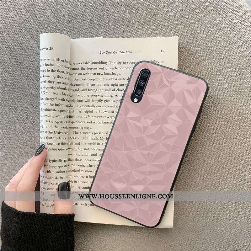 Coque Samsung Galaxy A30s Personnalité Tendance Étoile Simple Fluide Doux Losange Couleur Unie Rose
