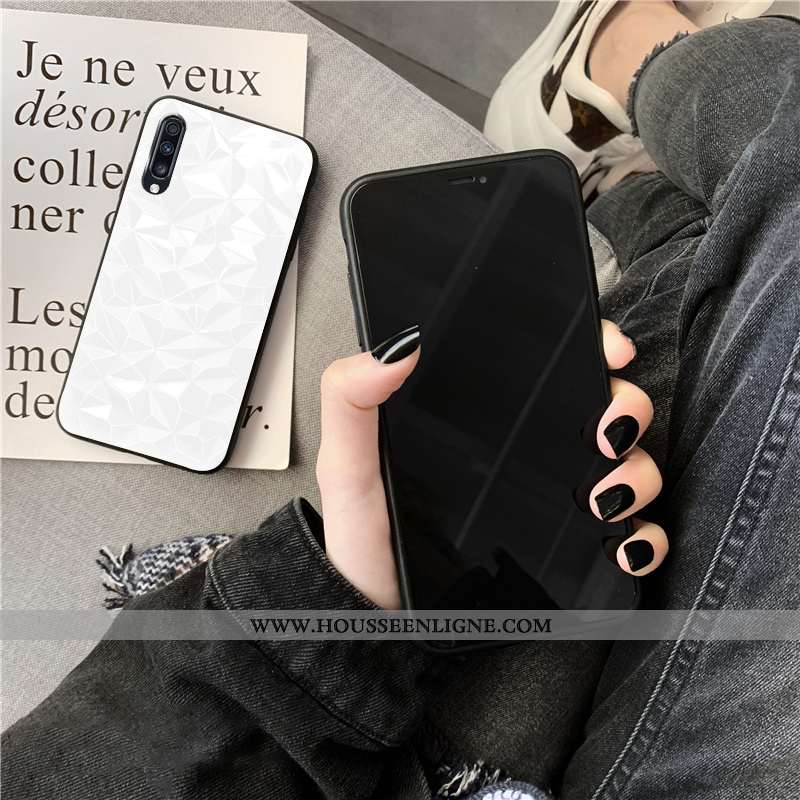 Coque Samsung Galaxy A30s Personnalité Tendance Étoile Simple Fluide Doux Losange Couleur Unie Rose