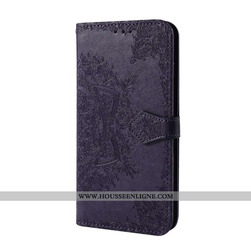 Coque Samsung Galaxy A40 Cuir Modèle Fleurie Carte Clamshell Fleur Fluide Doux Bleu