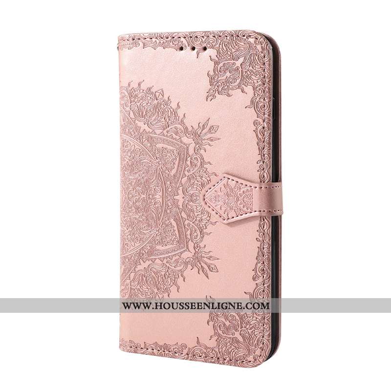 Coque Samsung Galaxy A40 Cuir Modèle Fleurie Carte Clamshell Fleur Fluide Doux Bleu