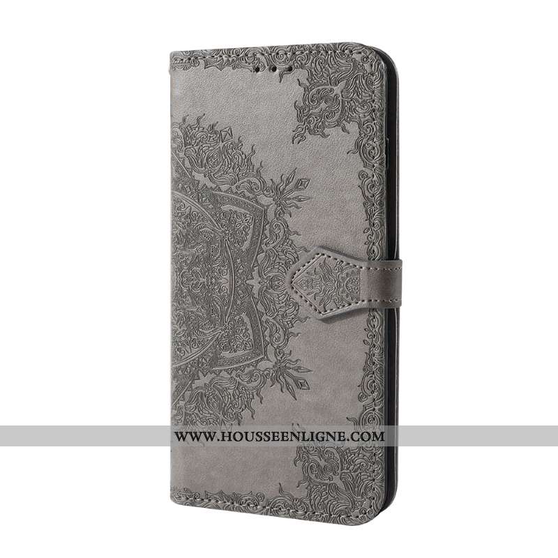 Coque Samsung Galaxy A40 Cuir Modèle Fleurie Carte Clamshell Fleur Fluide Doux Bleu