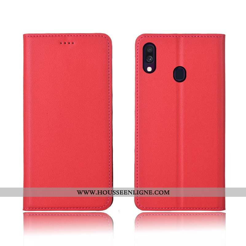 Coque Samsung Galaxy A40 Délavé En Daim Cuir Véritable Incassable Cuir Étui Nouveau Téléphone Portab