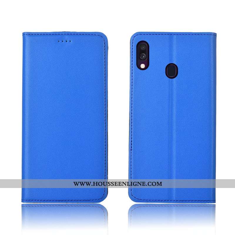 Coque Samsung Galaxy A40 Délavé En Daim Cuir Véritable Incassable Cuir Étui Nouveau Téléphone Portab