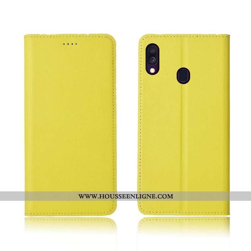 Coque Samsung Galaxy A40 Délavé En Daim Cuir Véritable Incassable Cuir Étui Nouveau Téléphone Portab