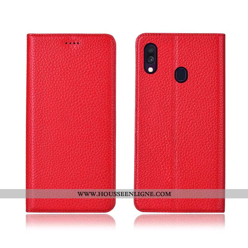 Coque Samsung Galaxy A40 Délavé En Daim Cuir Véritable Silicone Étoile Fluide Doux Téléphone Portabl