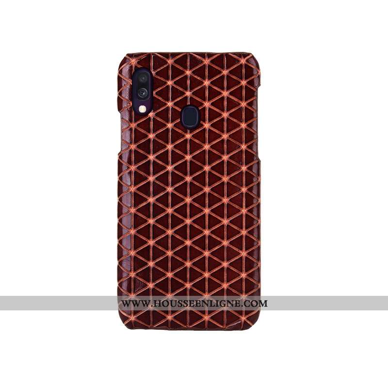 Coque Samsung Galaxy A40 Mode Protection Luxe Cuir Véritable Couvercle Arrière Étui Noir