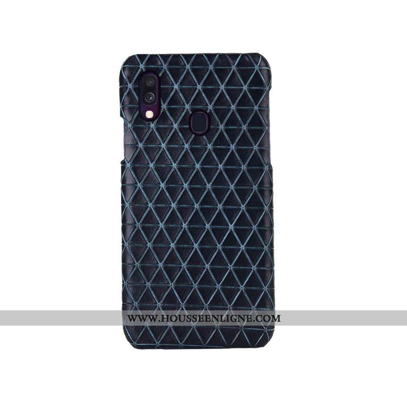 Coque Samsung Galaxy A40 Mode Protection Luxe Cuir Véritable Couvercle Arrière Étui Noir