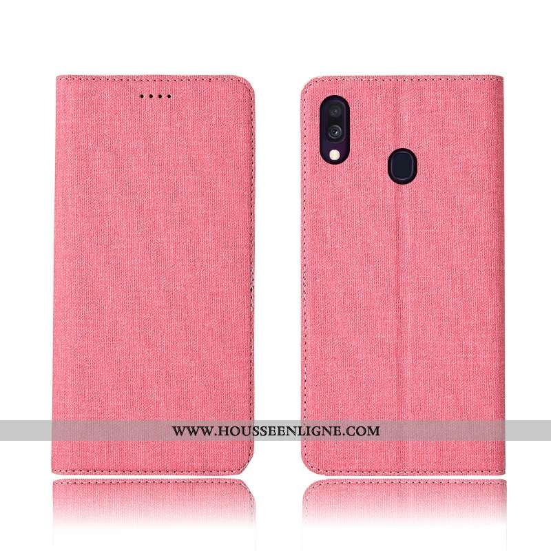 Coque Samsung Galaxy A40 Silicone Protection Cuir Rose Téléphone Portable Clamshell Nouveau