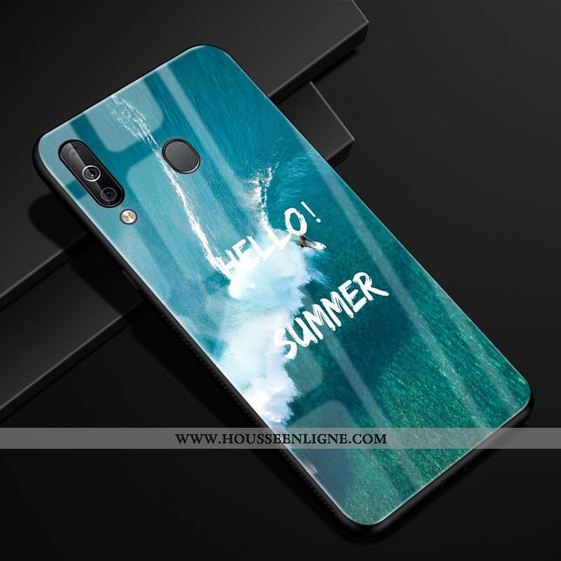 Coque Samsung Galaxy A40s Créatif Protection Verre Incassable Bleu Marin Ciel Étoilé Bleu Foncé