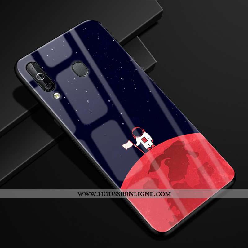 Coque Samsung Galaxy A40s Créatif Protection Verre Incassable Bleu Marin Ciel Étoilé Bleu Foncé