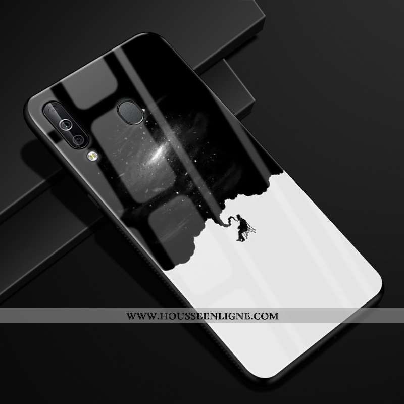 Coque Samsung Galaxy A40s Créatif Protection Verre Incassable Bleu Marin Ciel Étoilé Bleu Foncé
