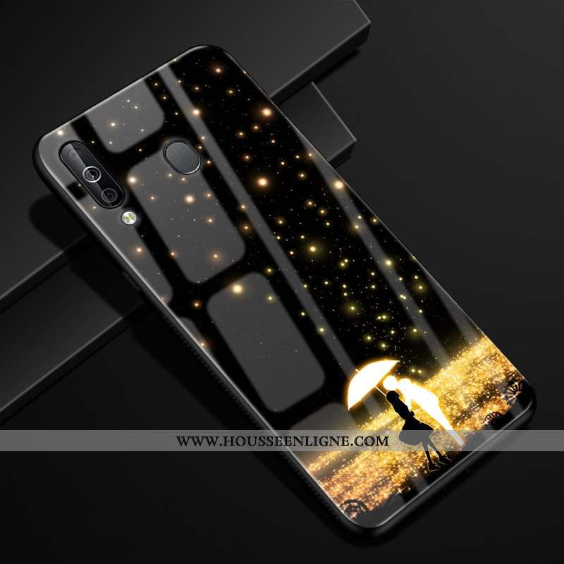 Coque Samsung Galaxy A40s Créatif Protection Verre Incassable Bleu Marin Ciel Étoilé Bleu Foncé