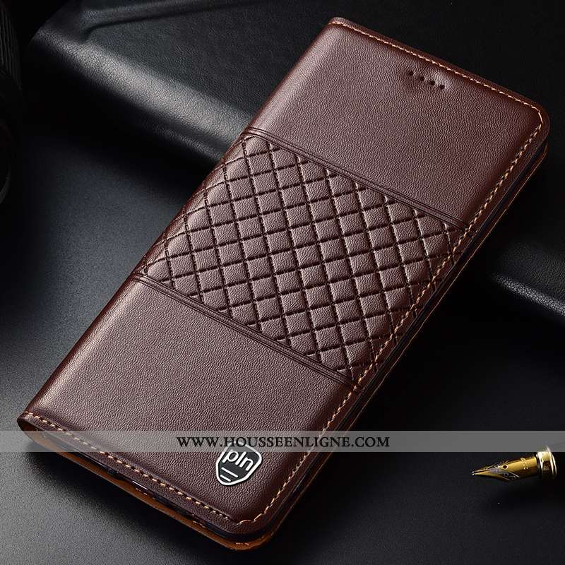 Coque Samsung Galaxy A40s Cuir Véritable Protection Étoile Marron Tout Compris Plaid Téléphone Porta