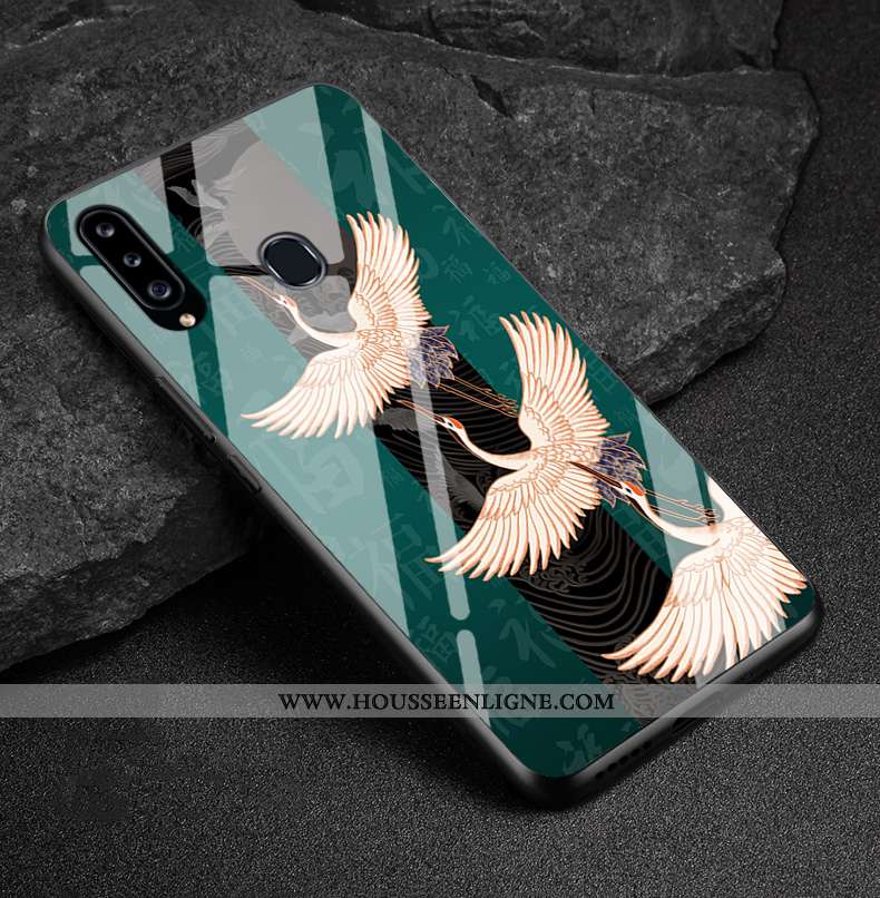 Coque Samsung Galaxy A40s Fluide Doux Silicone Téléphone Portable Incassable Verre Personnalisé Blan