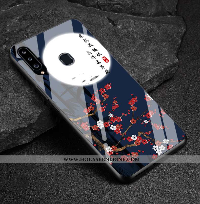Coque Samsung Galaxy A40s Fluide Doux Silicone Téléphone Portable Incassable Verre Personnalisé Blan