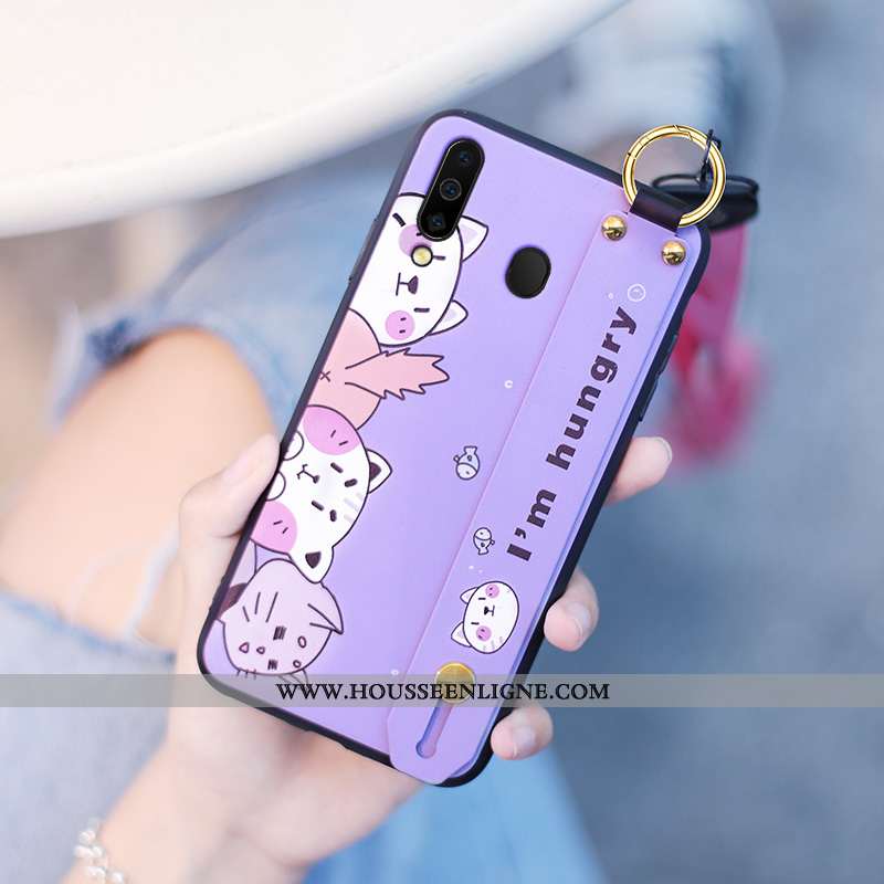 Coque Samsung Galaxy A40s Fluide Doux Silicone Étui Dessin Animé Protection Téléphone Portable Noir