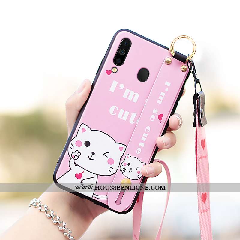 Coque Samsung Galaxy A40s Fluide Doux Silicone Étui Dessin Animé Protection Téléphone Portable Noir