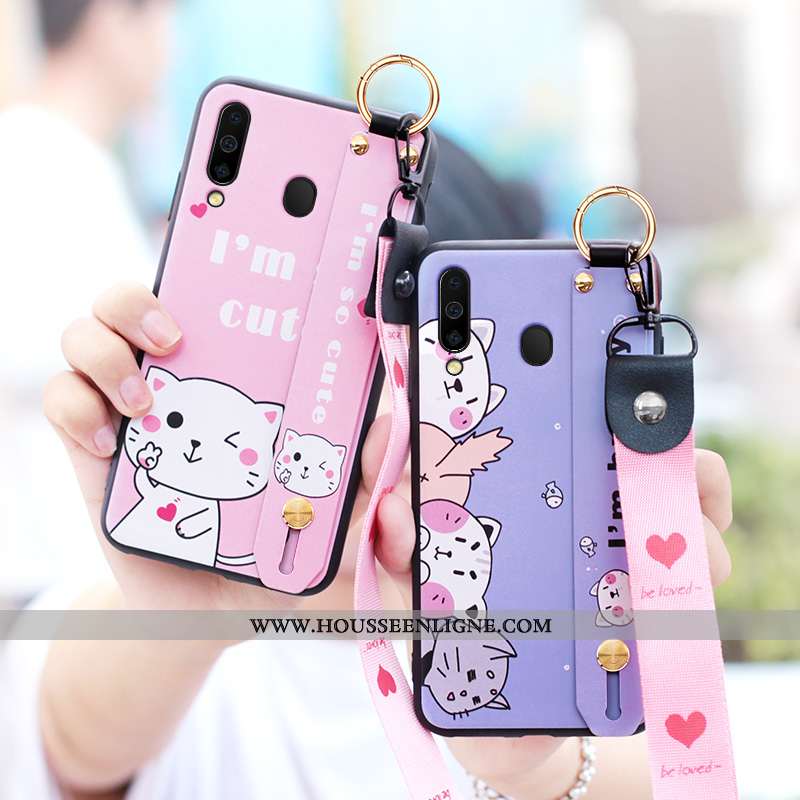 Coque Samsung Galaxy A40s Fluide Doux Silicone Étui Dessin Animé Protection Téléphone Portable Noir