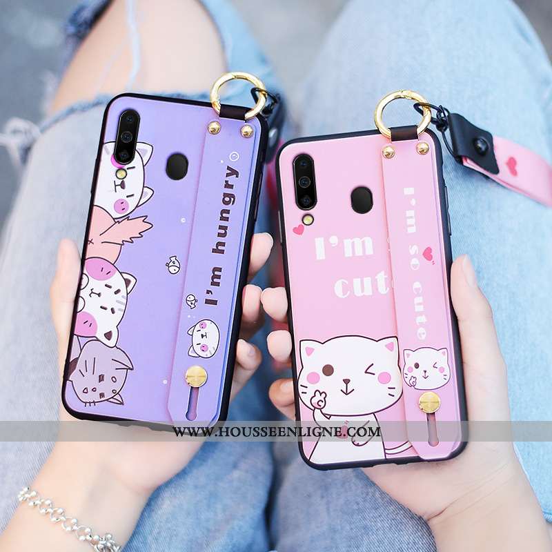 Coque Samsung Galaxy A40s Fluide Doux Silicone Étui Dessin Animé Protection Téléphone Portable Noir