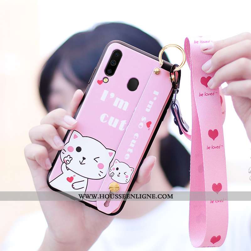 Coque Samsung Galaxy A40s Fluide Doux Silicone Étui Dessin Animé Protection Téléphone Portable Noir