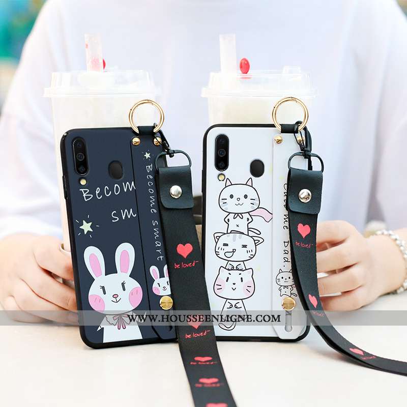 Coque Samsung Galaxy A40s Fluide Doux Silicone Étui Dessin Animé Protection Téléphone Portable Noir