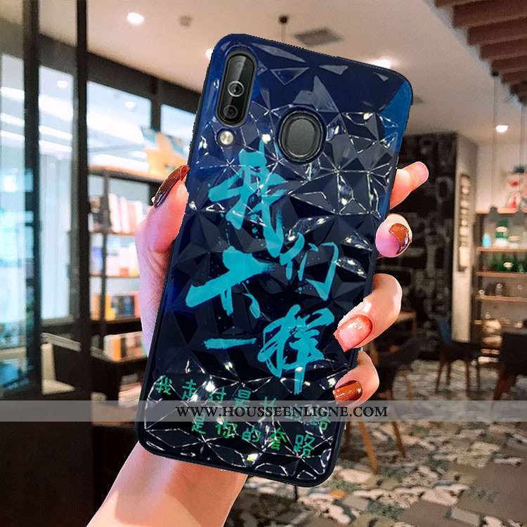 Coque Samsung Galaxy A40s Modèle Fleurie Noir Étui Téléphone Portable Étoile