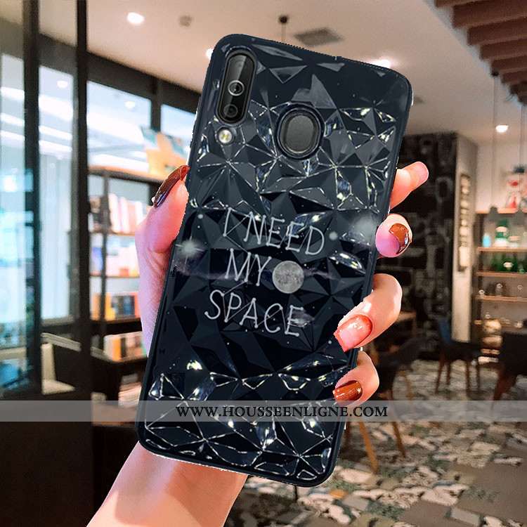 Coque Samsung Galaxy A40s Modèle Fleurie Noir Étui Téléphone Portable Étoile