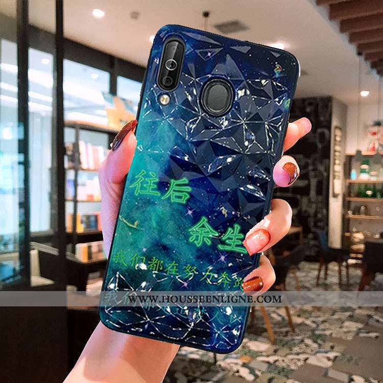 Coque Samsung Galaxy A40s Modèle Fleurie Noir Étui Téléphone Portable Étoile