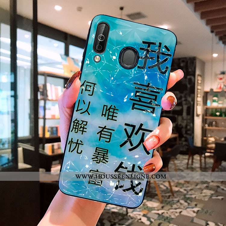Coque Samsung Galaxy A40s Modèle Fleurie Noir Étui Téléphone Portable Étoile