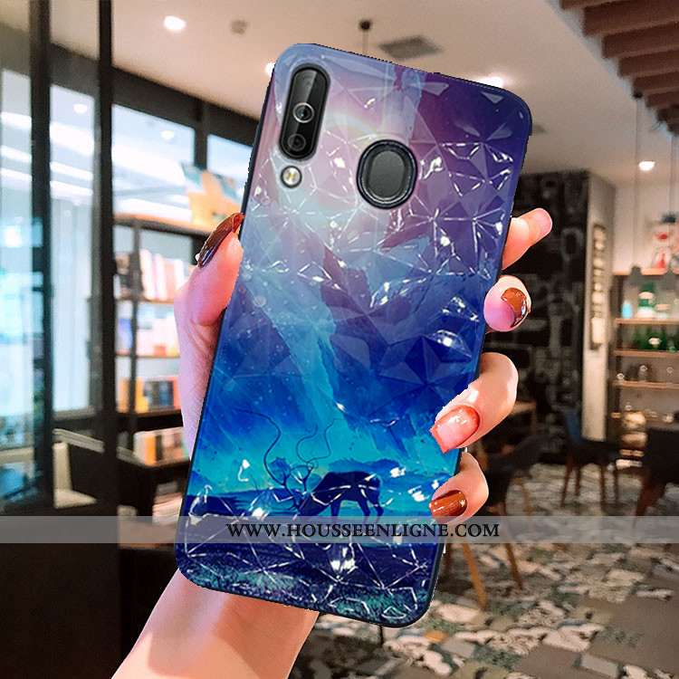 Coque Samsung Galaxy A40s Modèle Fleurie Noir Étui Téléphone Portable Étoile